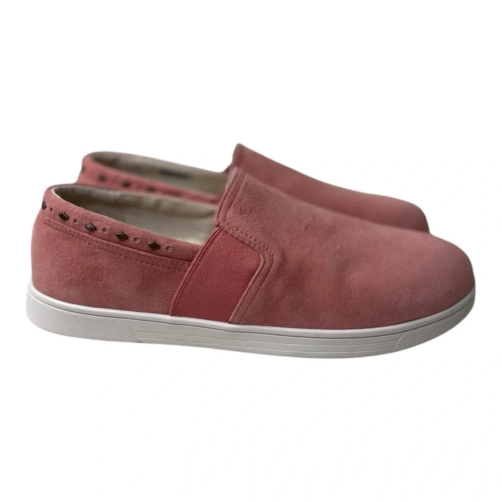 Spenco Women’s Santa Barbara Rivet Pink Leather Slip On Sneakers